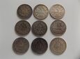 Niemcy 1907 - 1918 monety 1/2  Marki 9 sztuk Ag 0.900