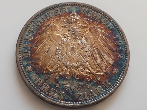 Niemcy , Prusy 3 Marki 1912  Wilhelm II