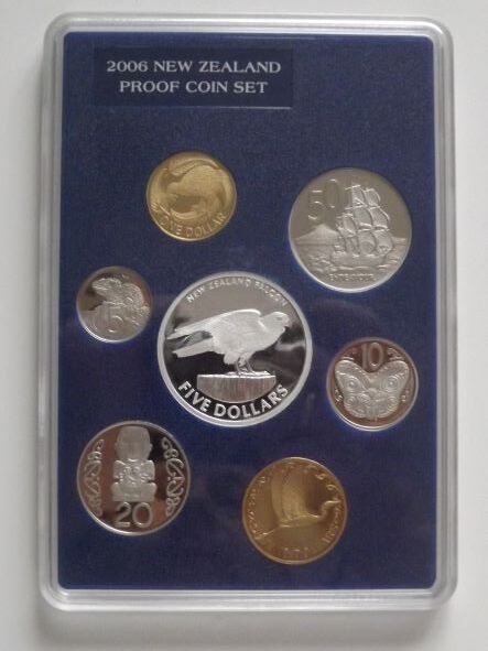Nowa Zelandia 2006 PROOF COIN SET * 5 Dolarów FALCON - 2500 sztuk *